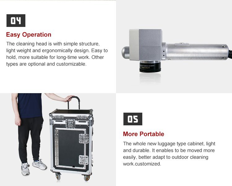 200W Portabale MOPA Laser Cleaning Machine for Providing Service and Rental (3)